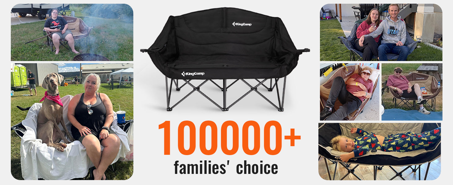 KENITUSA Oversized Camping Loveseat for Two – Lava Grey