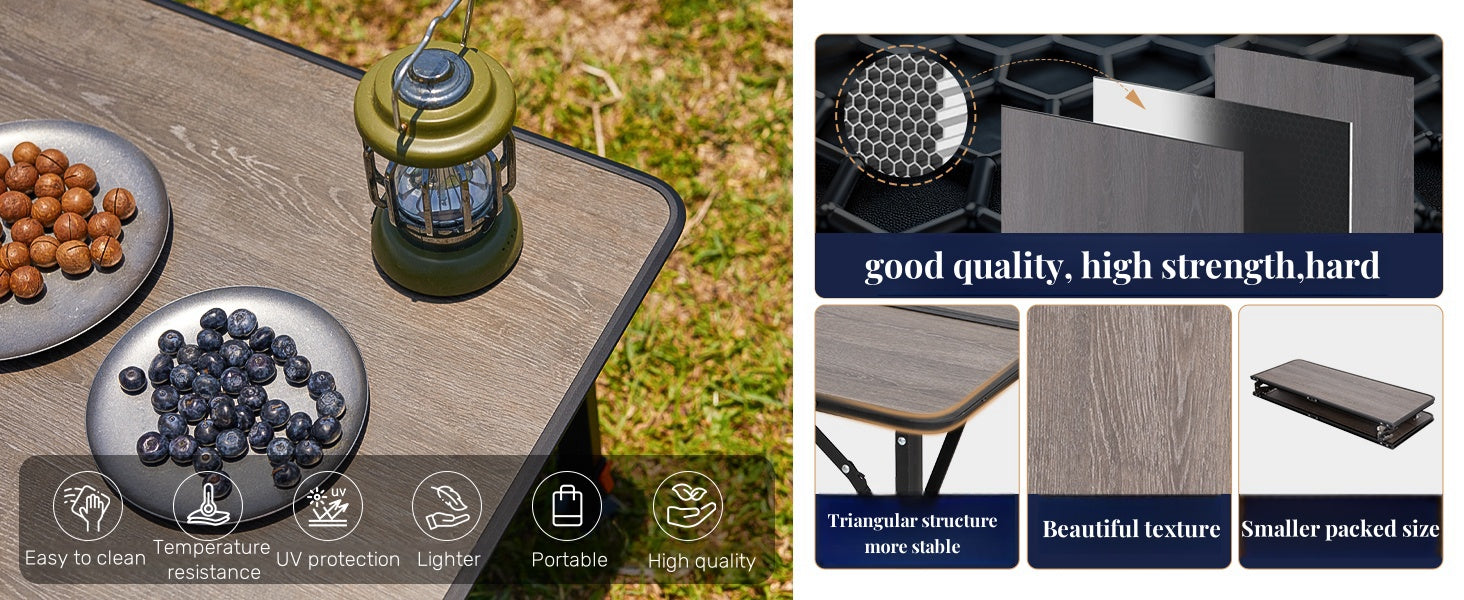 KENITUSA GRANITE P8060 Folding Fiberglass Table